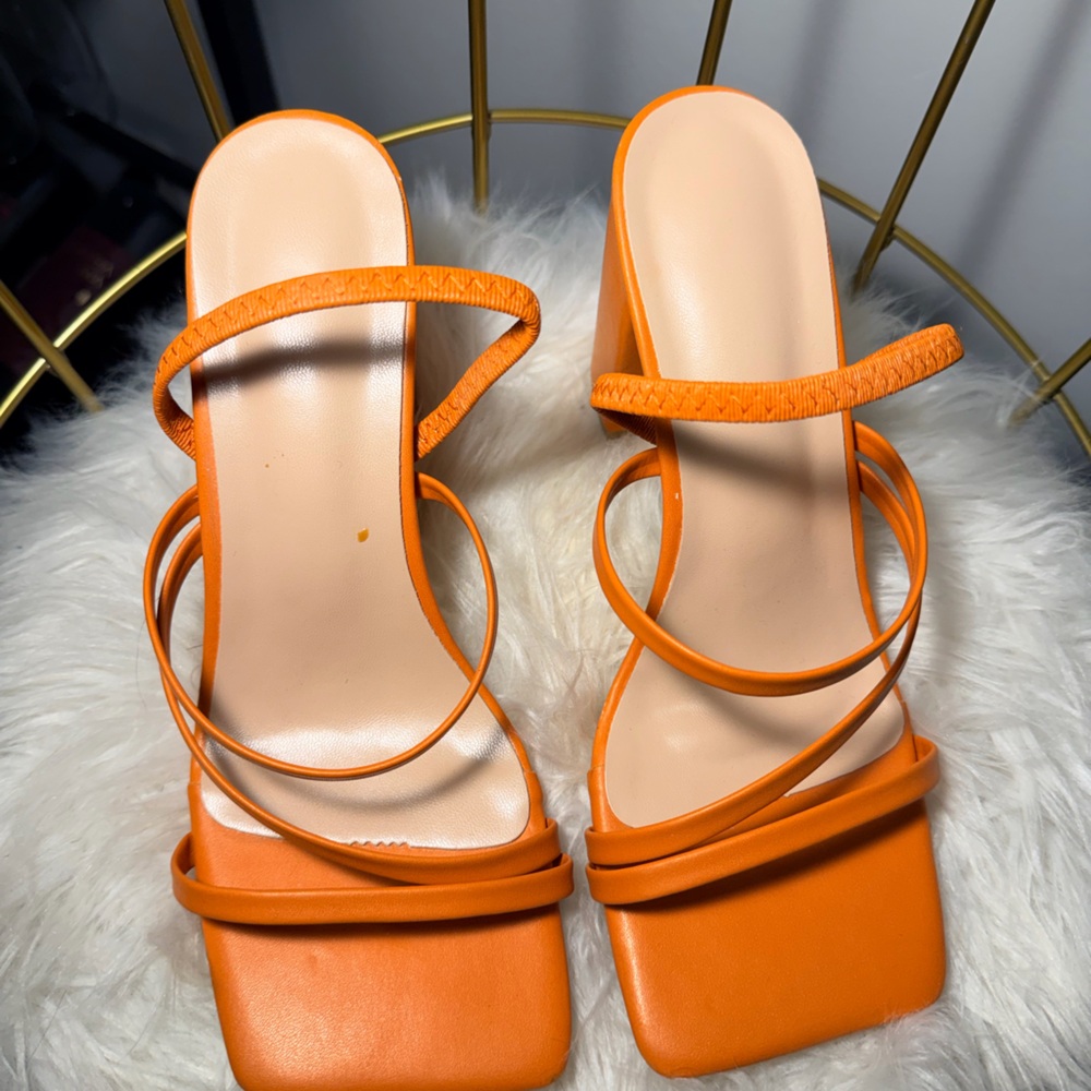 Orange Strappy Women's Sandals